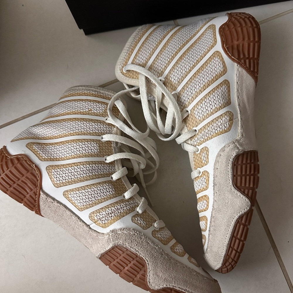 adidas White and Tan Athletic Shoes